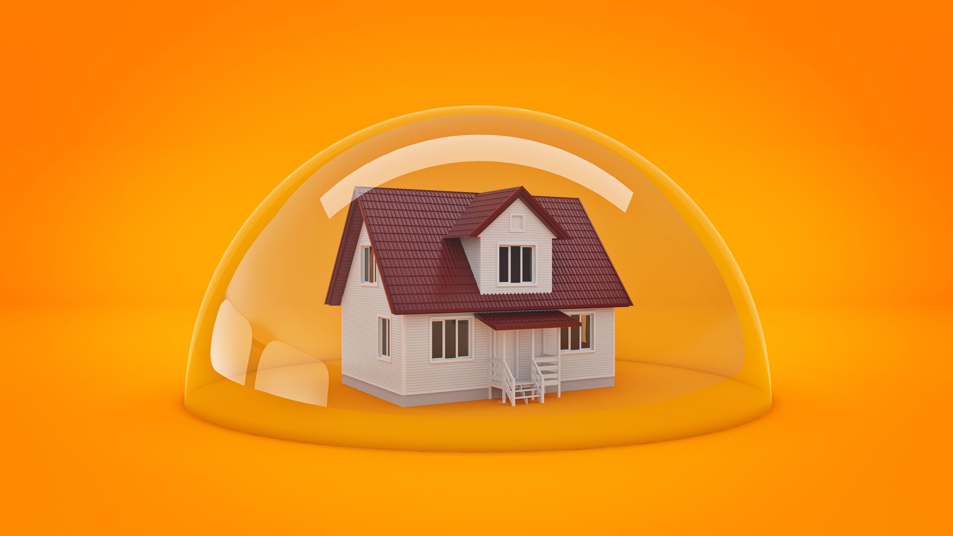 House under a Glass Shield, Protection Concept.