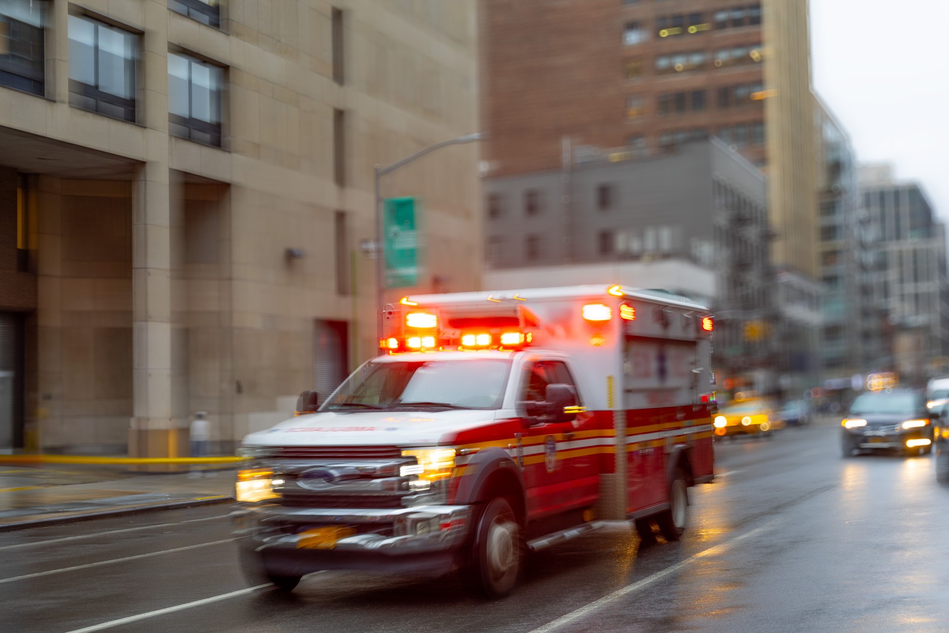 Blurred ambulance.